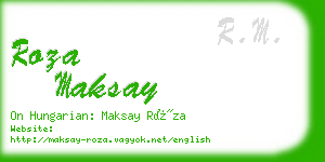 roza maksay business card